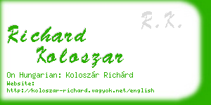 richard koloszar business card
