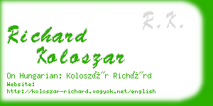 richard koloszar business card